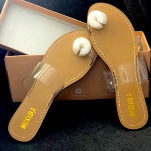 Never worn clear nude flats!!